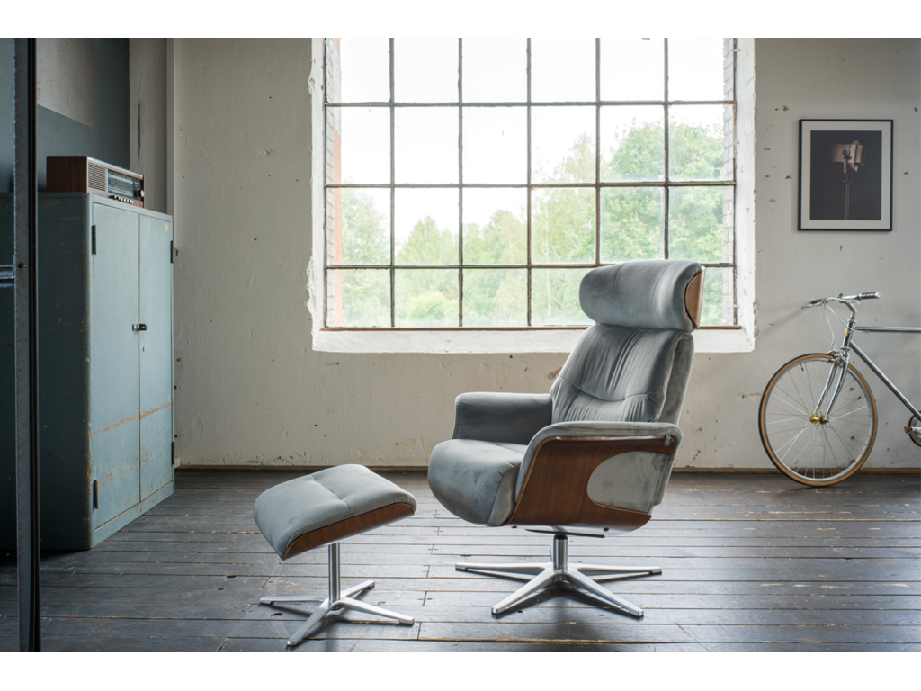 Sillón - gris piedra terciopelo - Homelyvo