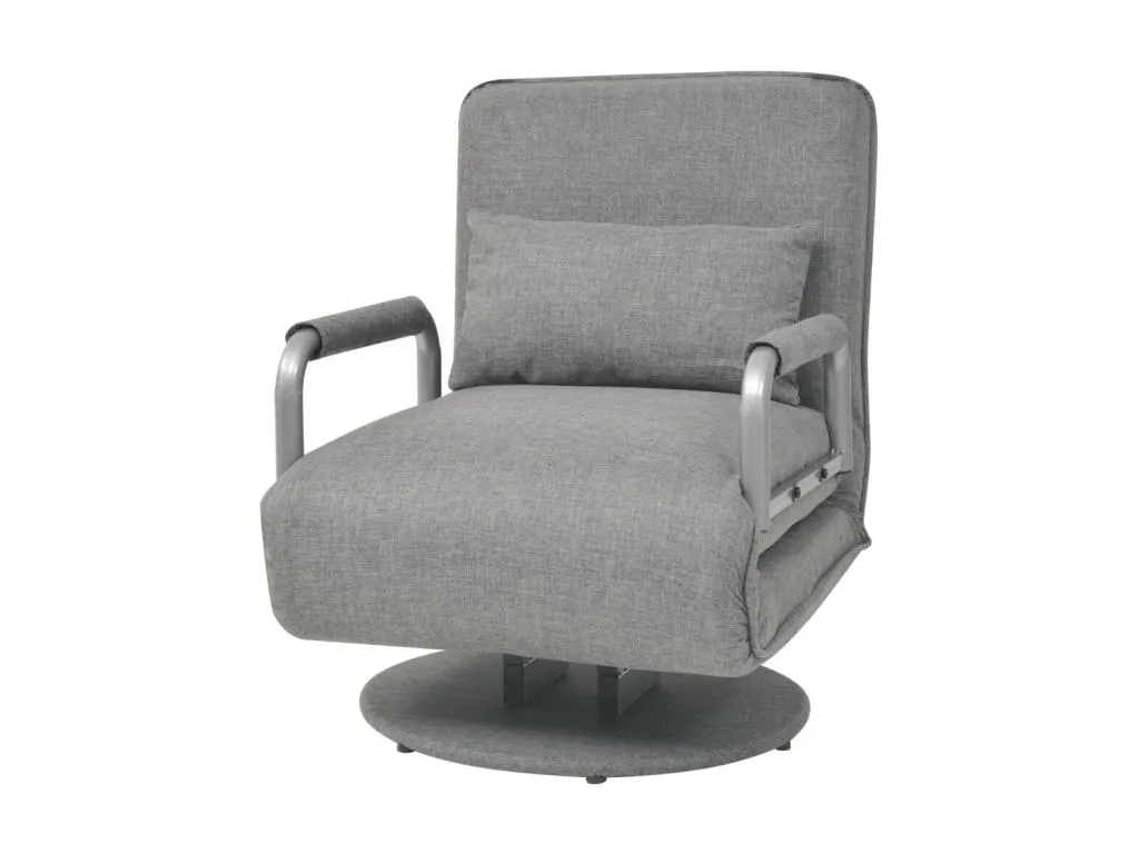 Sillón giratorio y sofá cama Tela gris claro 60155dykp