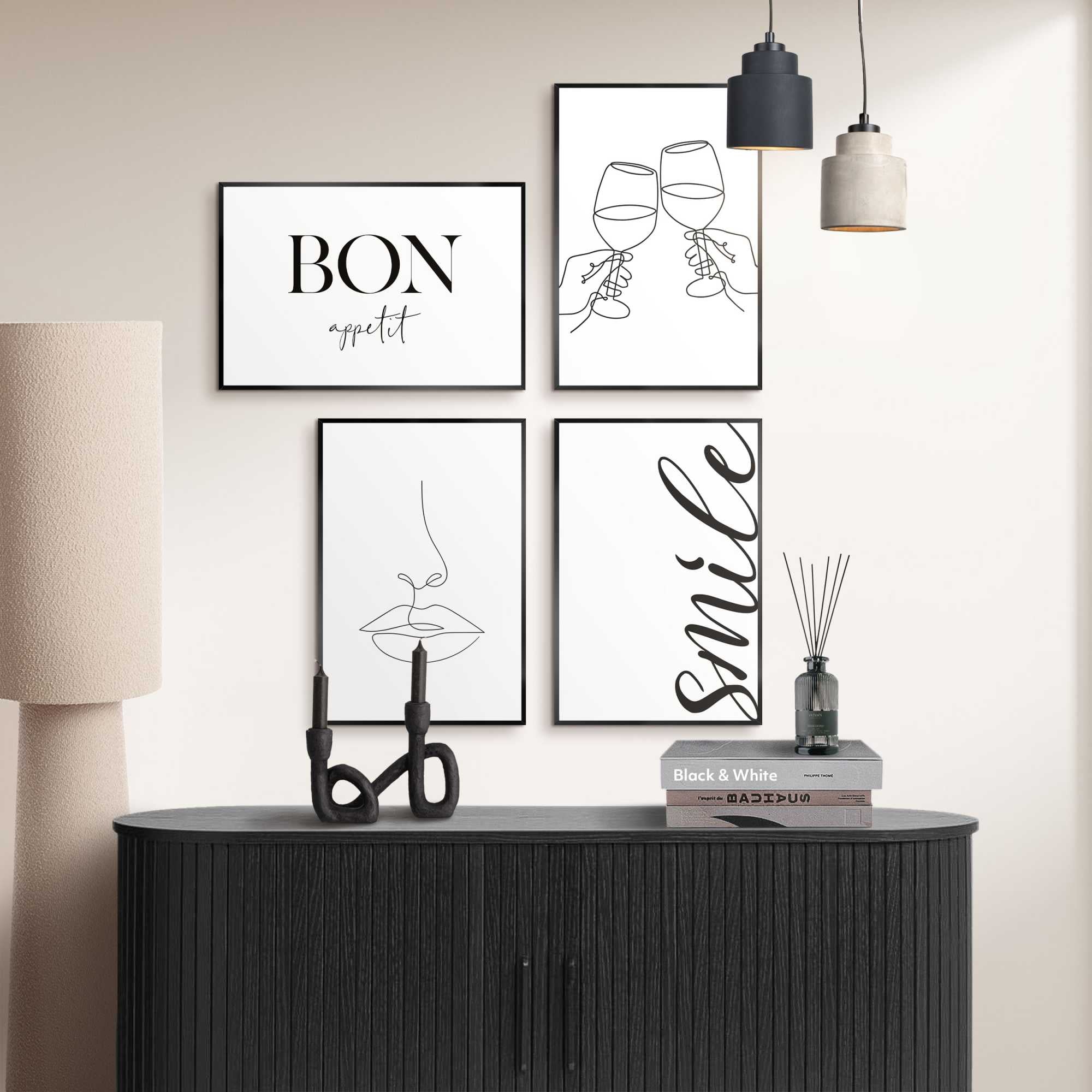 Reinders - Proost - Set wanddecoratie 20x30 cm - Zwart-Wit