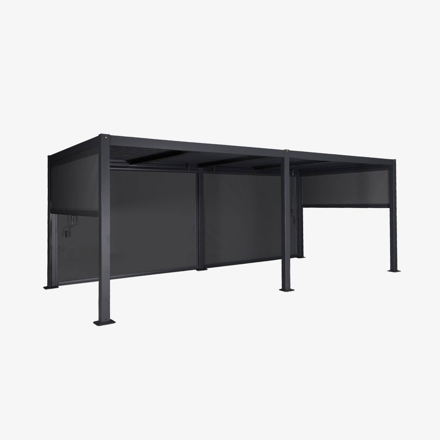 Palace 3x6m + accesorios - Pérgola bioclimática 3x6m de lamas de aluminio y acero + 4 toldos de 3m