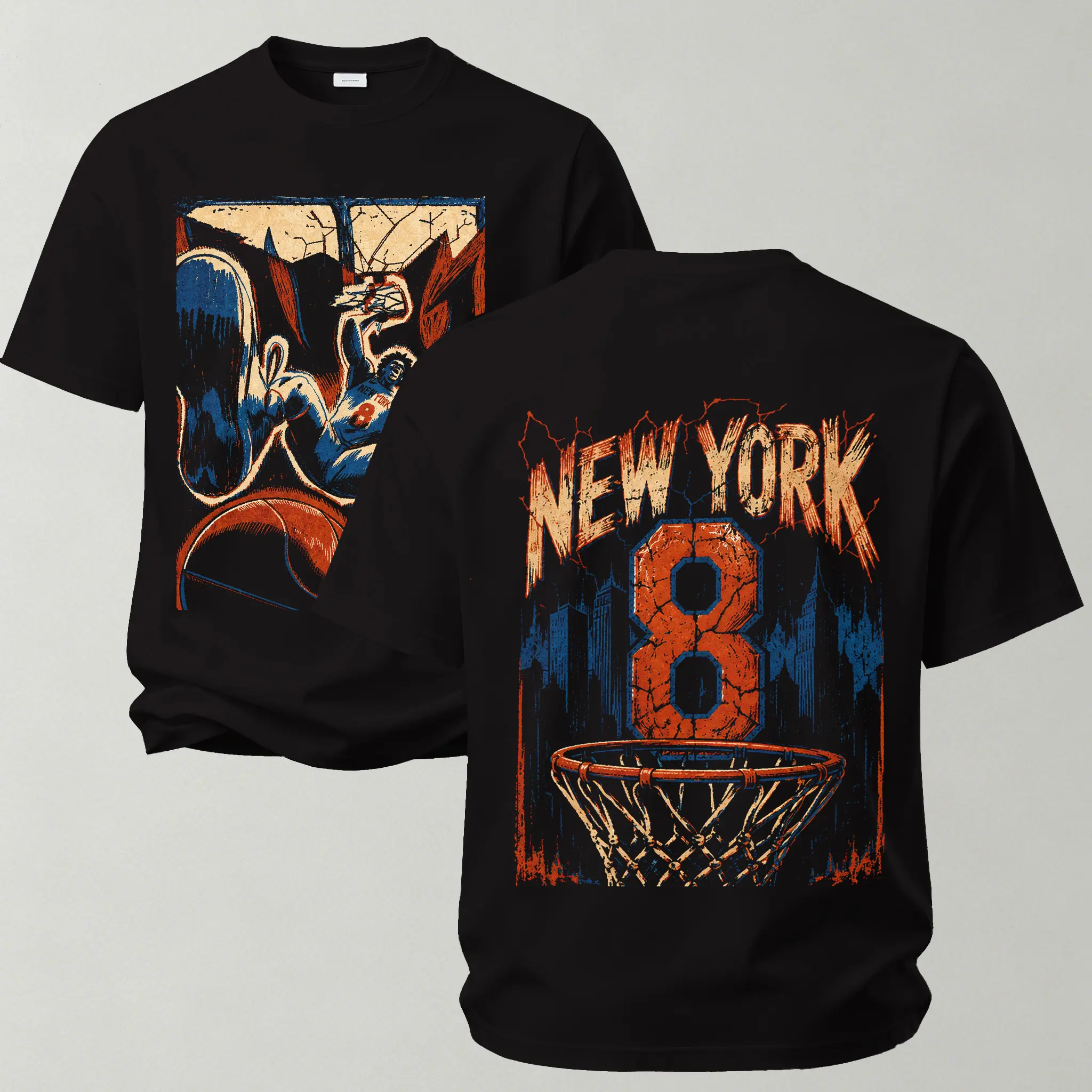 Vintage #8 Basketball Graphic Printed Unisex Oversized T-shirt