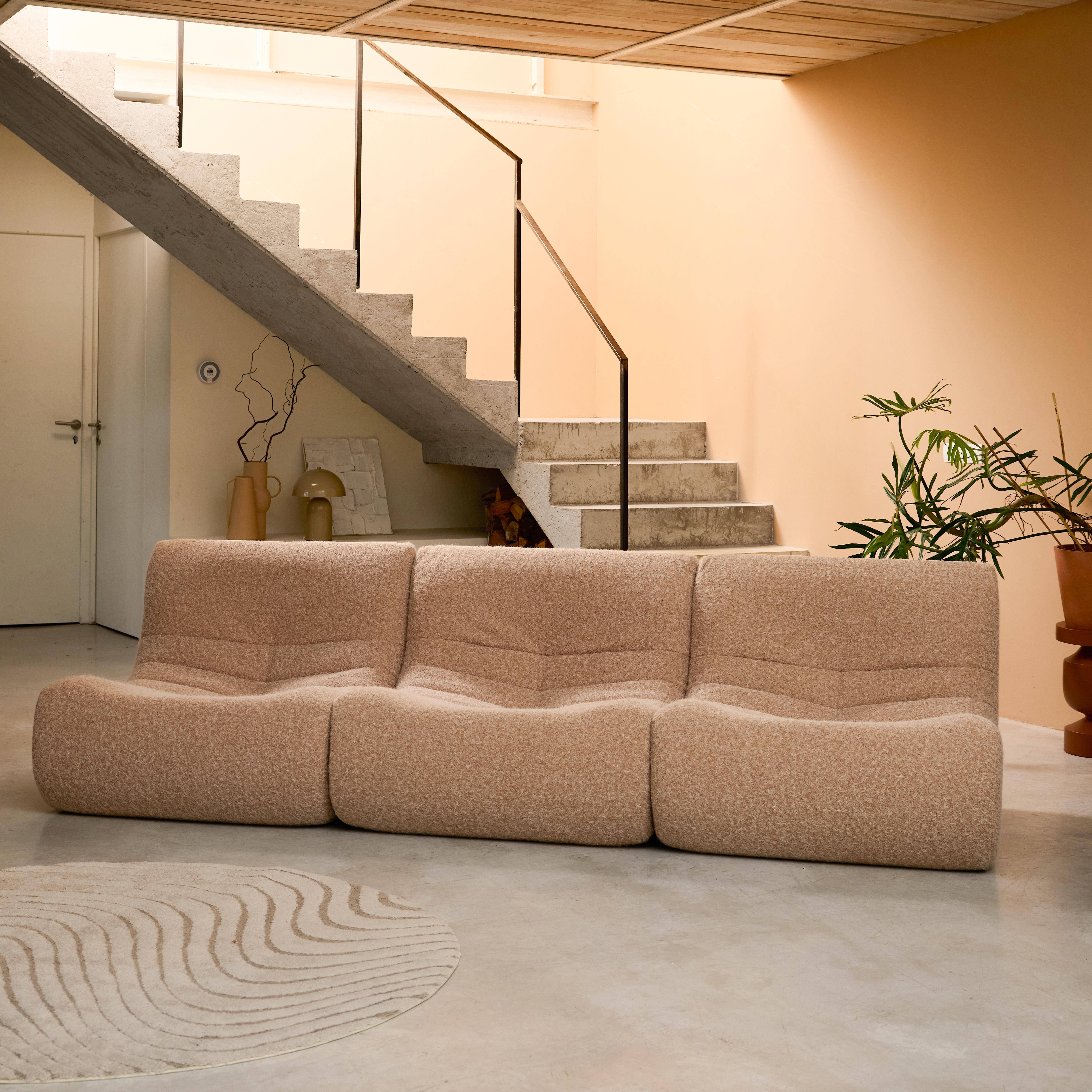 Sokol alpaca - Sofá modular en tejido efecto alpaca, 3 plazas