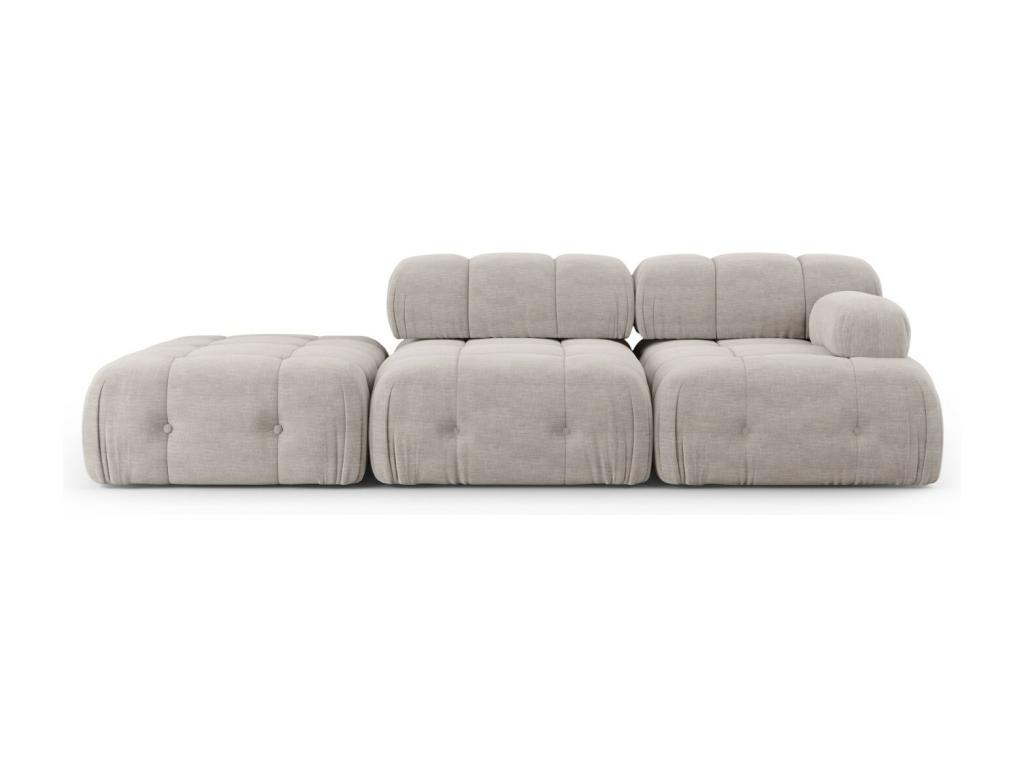 Lujodec - Sofá modular izquierdo "Ferento" 3 plazas de tejido estructural gris claro - 288x96x71cm