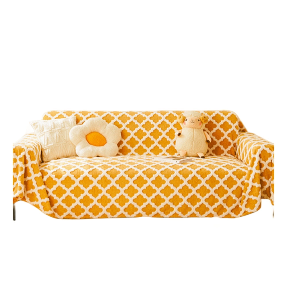 Modern Non-slip Sofa Cover Colorblock Anti-scratch Home Protective Couch Cover