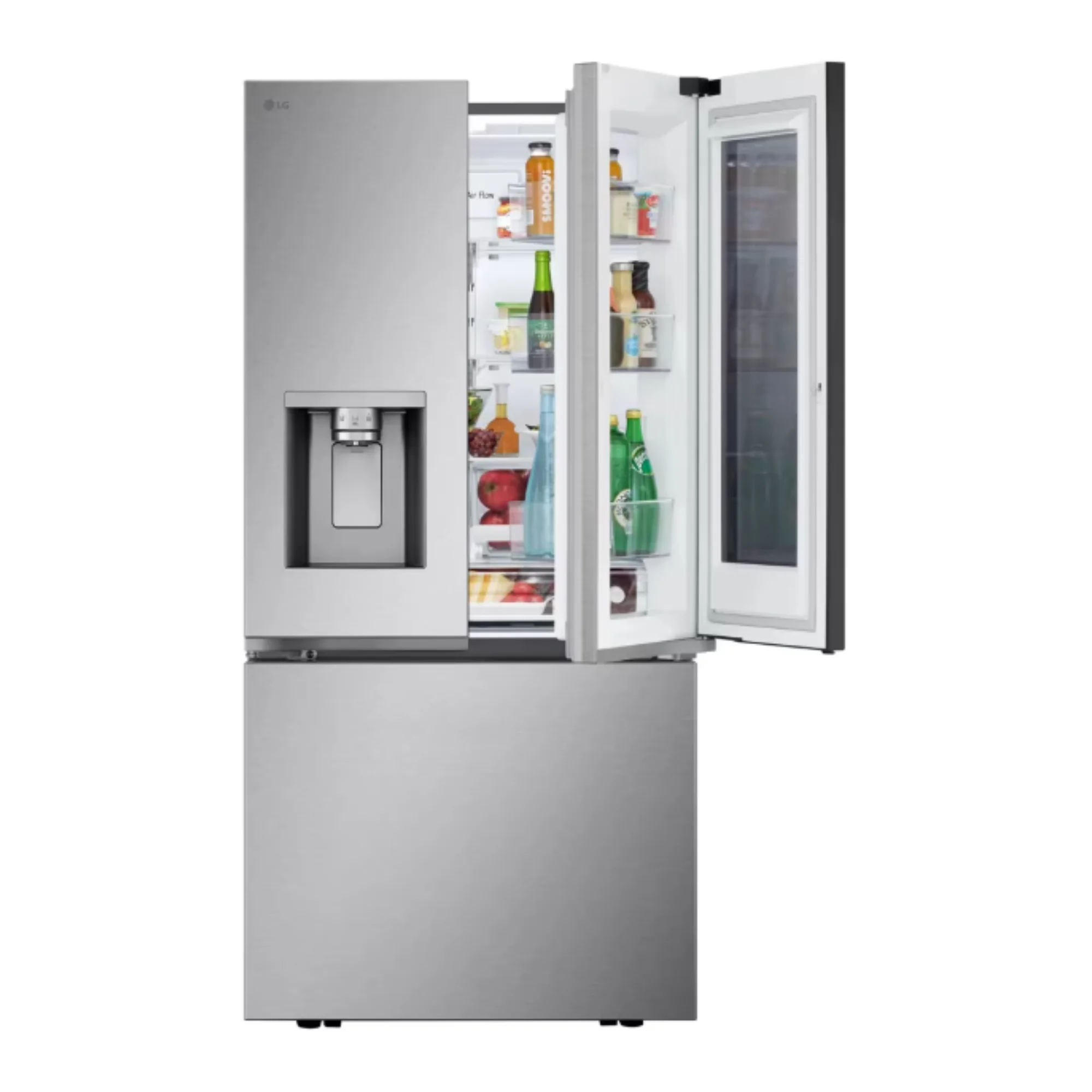 LG 33 Inch Freestanding French Door Smart Refrigerator with 25 Cu. Ft. Capacity in Stainless Steel LF25S6560S - Image 2