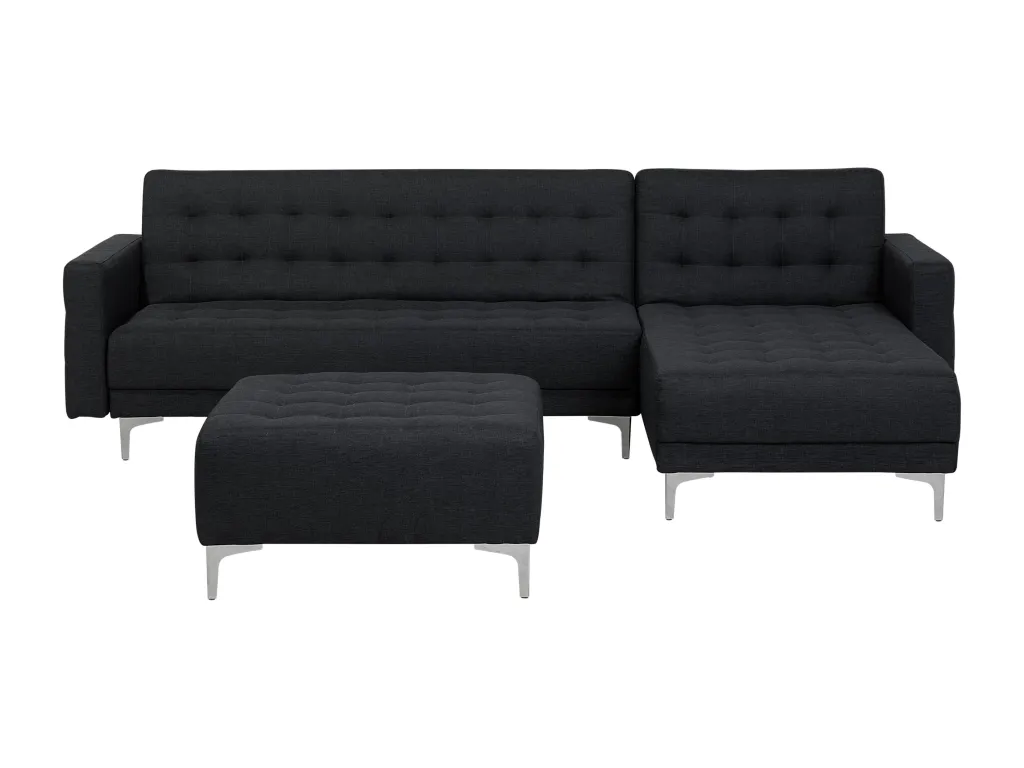 Sofá esquinero con reposapiés Prietocasa Grafito Tela Izquierda