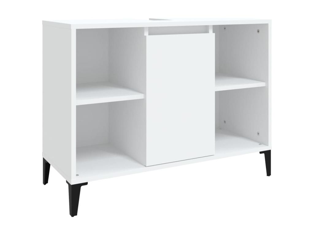Armario para lavabo madera contrachapada blanco 80x33x60 cm