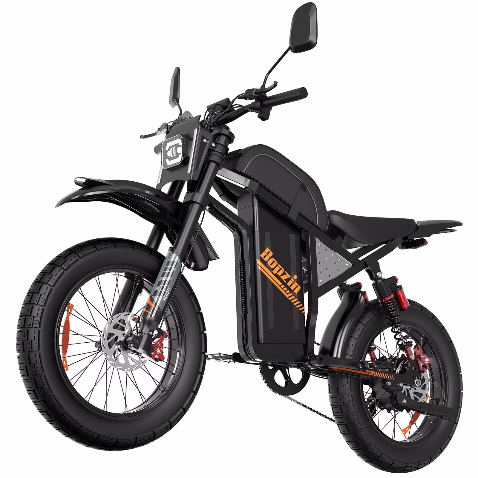 Electric Dirt Bike for Adults, 60V 35ah, 3000W 45 MPH 37 - 68 Miles Electric Motorcycle, 25 Fat Tire Off - Road Mountain Bike UL2849(20''-3000W 60V 35AH-45MPH)