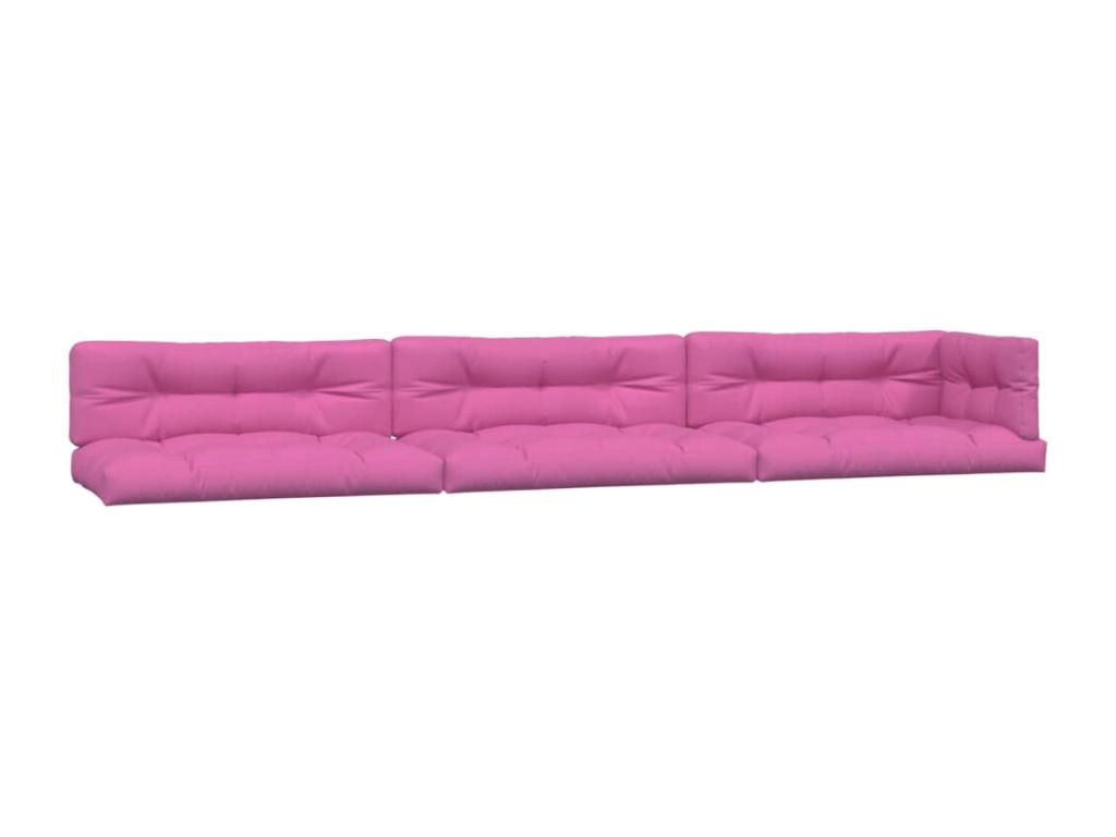 Cojines para palés 7 piezas tela rosa