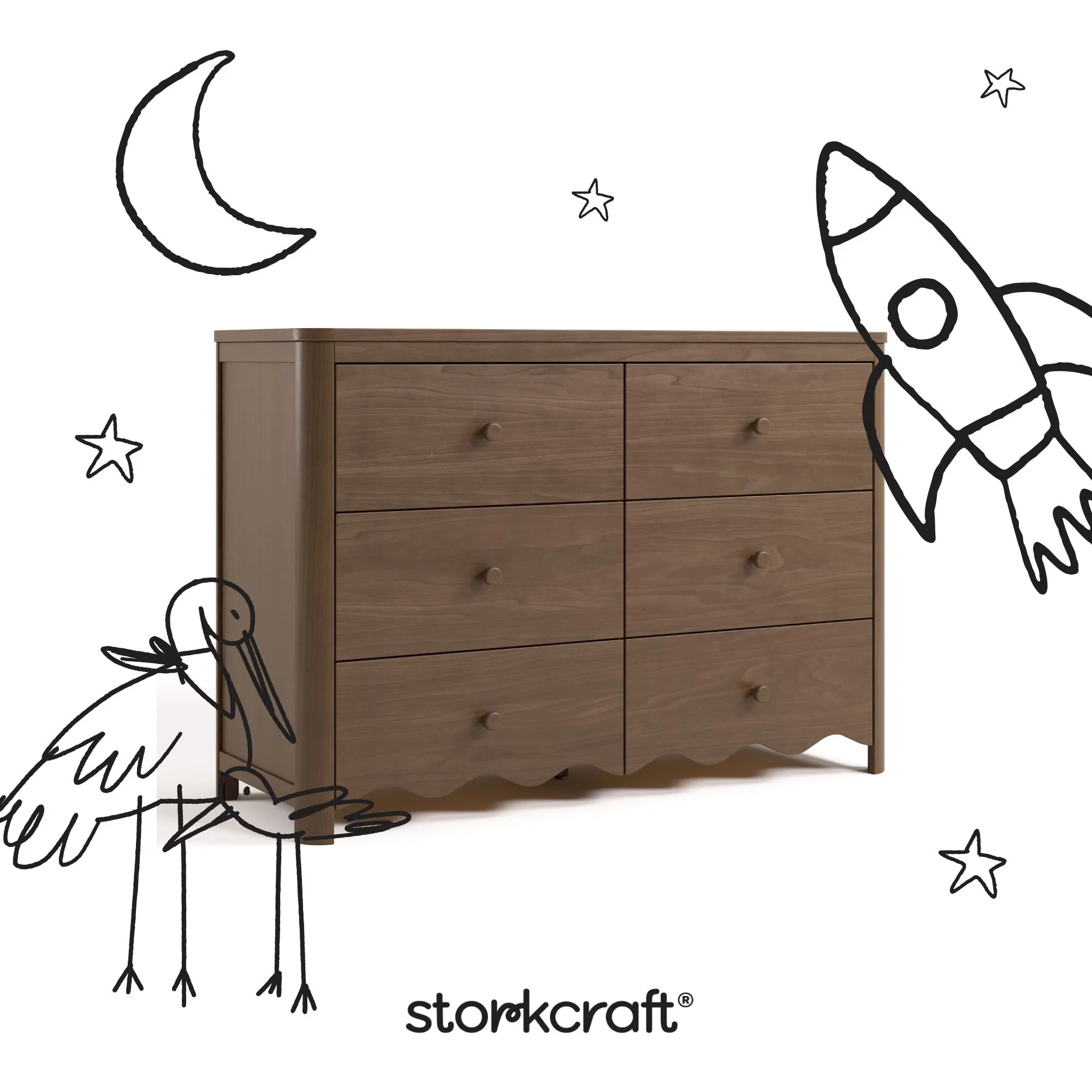 Storkcraft Casablanca 6 Drawer Nursery Dresser, Sage - Image 38