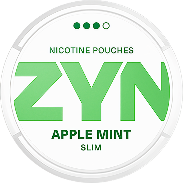 ZYN Apple Mint 9mg nicotine pouches — Slim Moist can with 21 strong apple-mint pouches