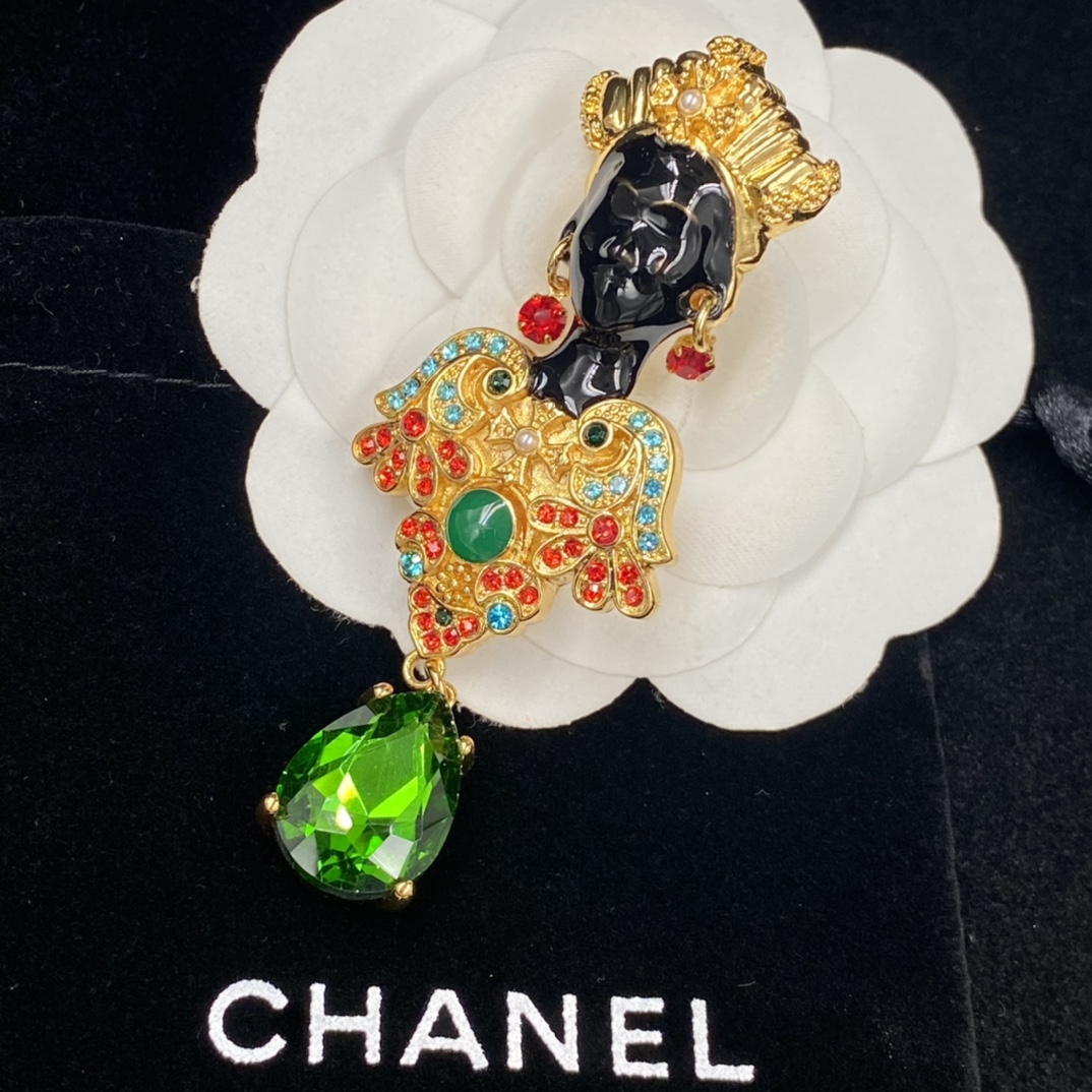 Chanel Vintage Buddha Head Face Brooch - Original Replica Club