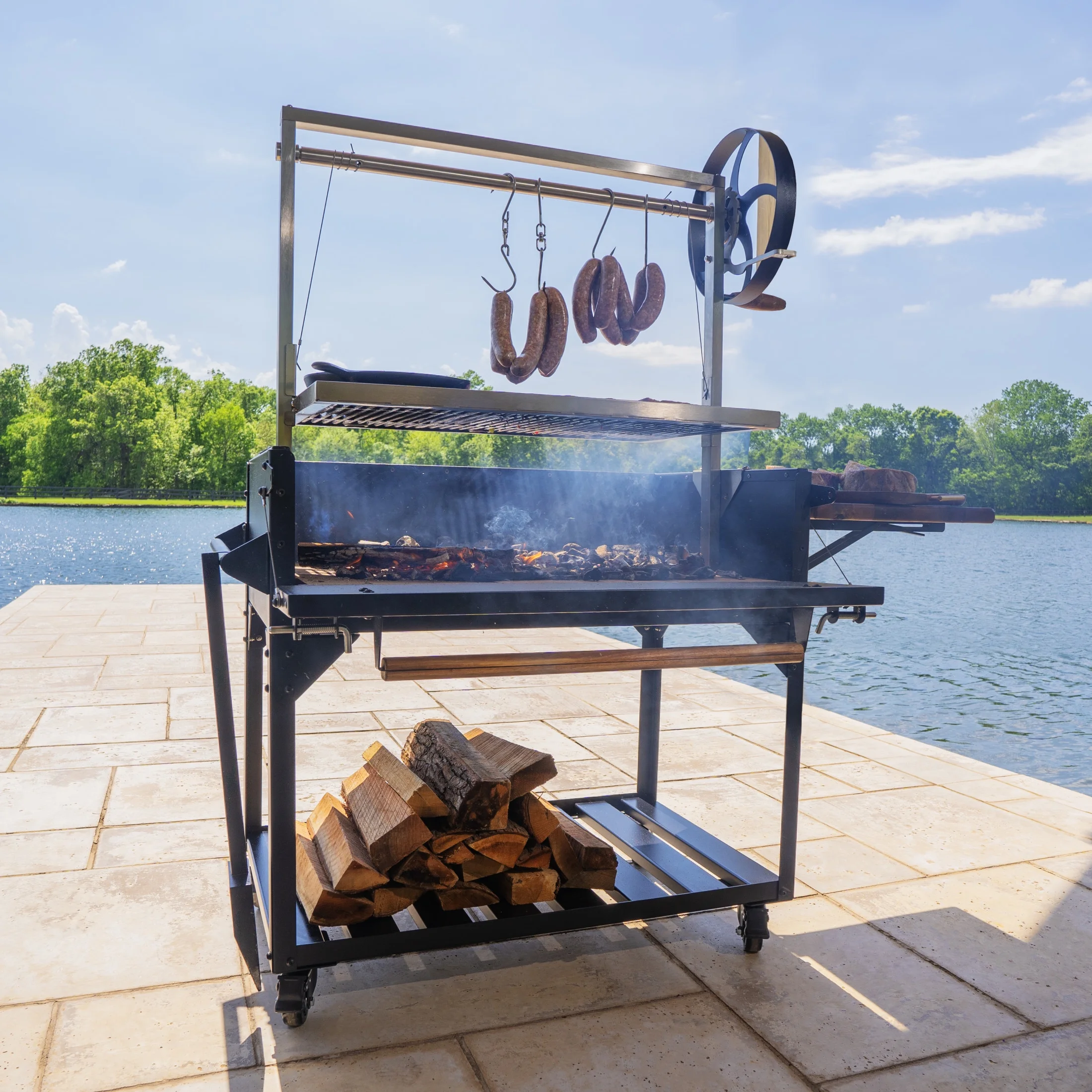 Backyard Discovery Argentine Santa Maria Heritage Wood Fire & Charcoal Grill, Fire Bricks - Image 13