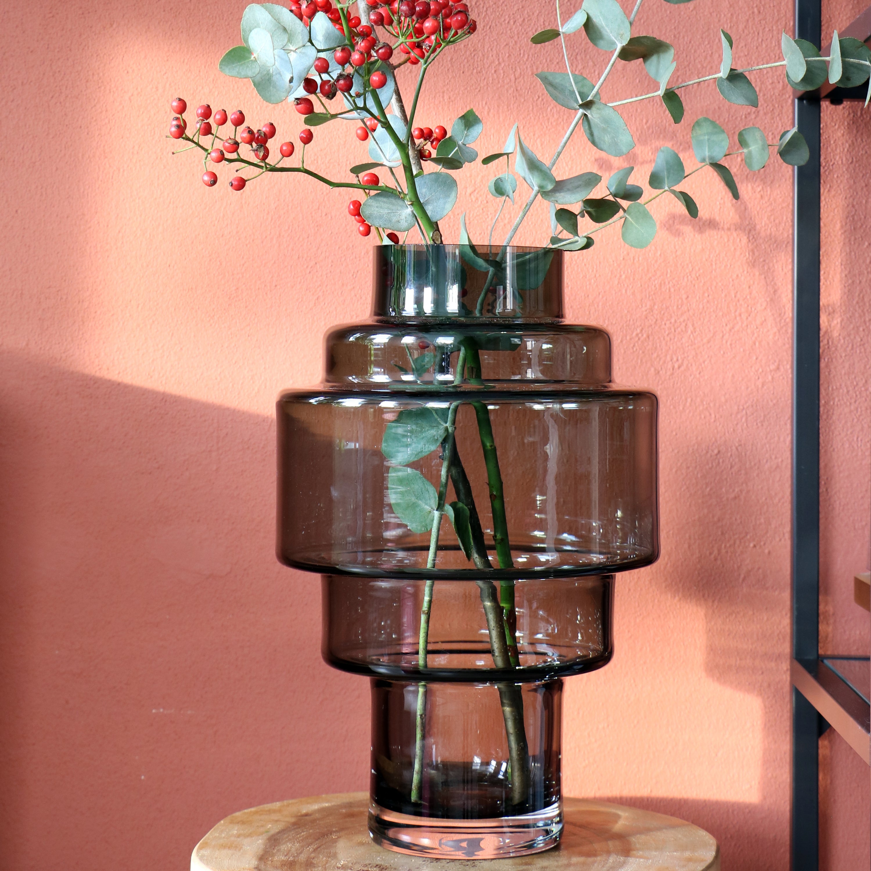 Vase The World - Kasai M grey Ø23 x H35 cm