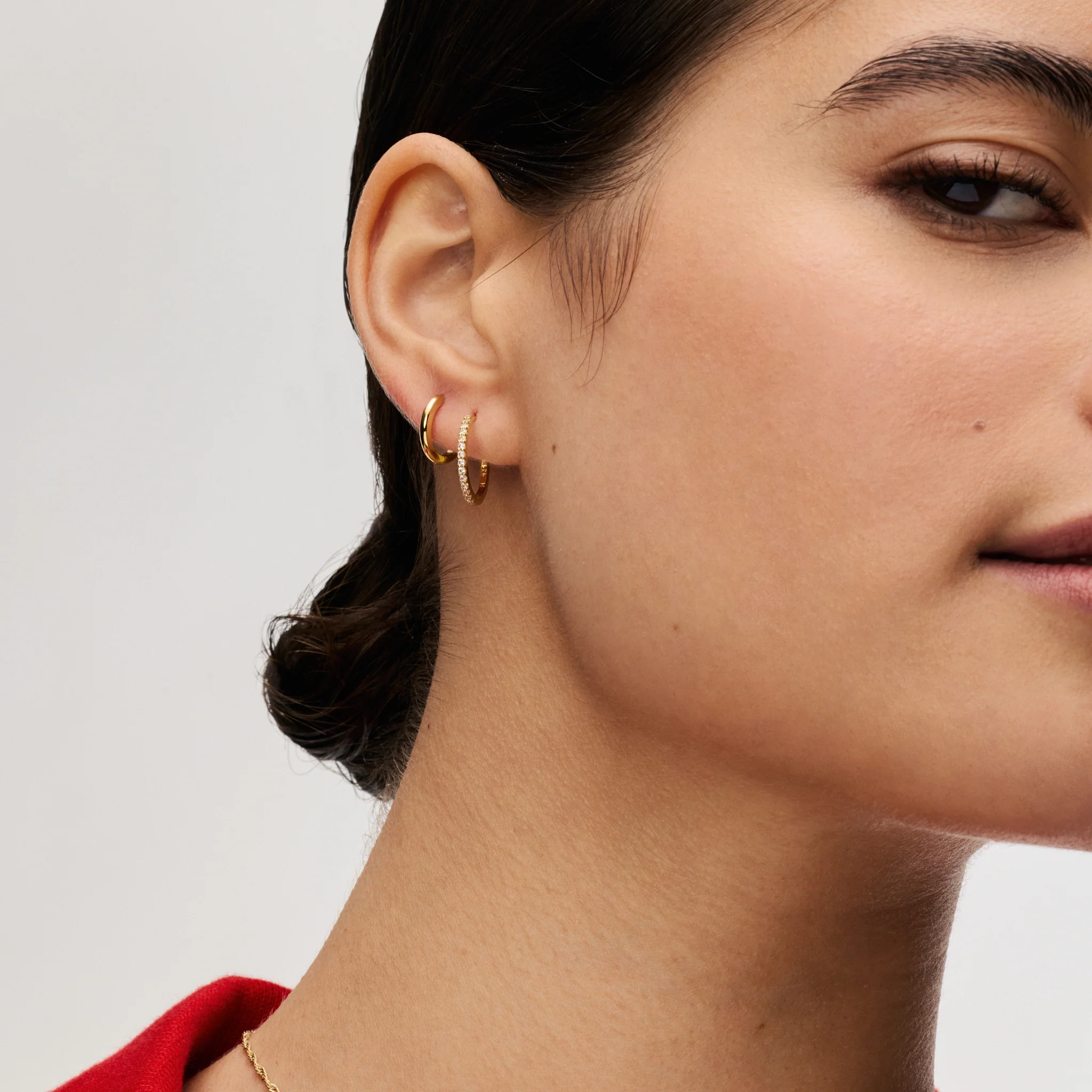 Small Pavé Hoop Earrings