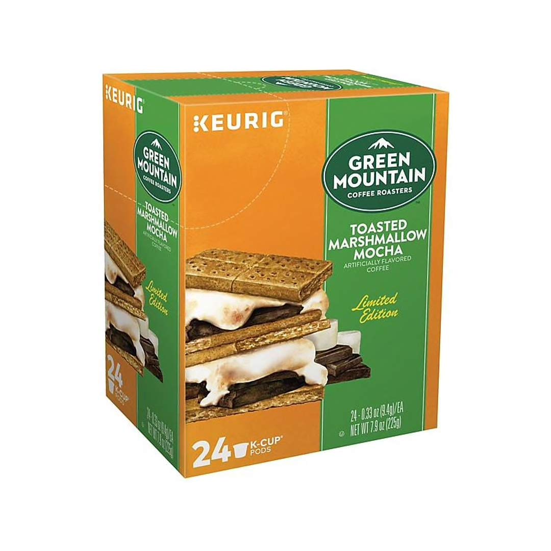 Green Mountain Coffee Roasters Toasted Marshmallow Mocha. Single-Serve Keurig K-Cup Pods. Flavored Light Roast Coffee. 24 Count
