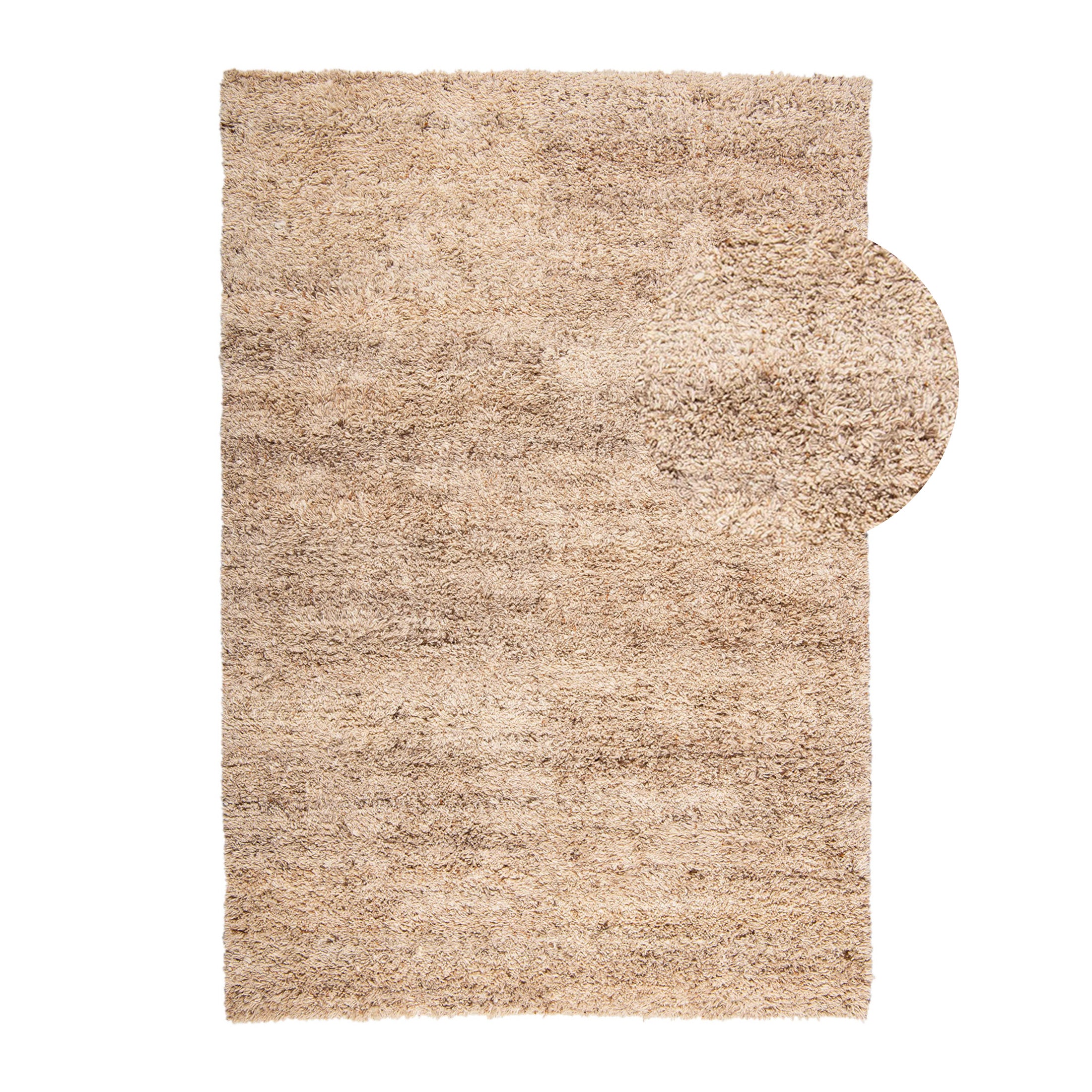 Blokker Fluffy Wollen Vloerkleed 160 x 230 cm - Beige
