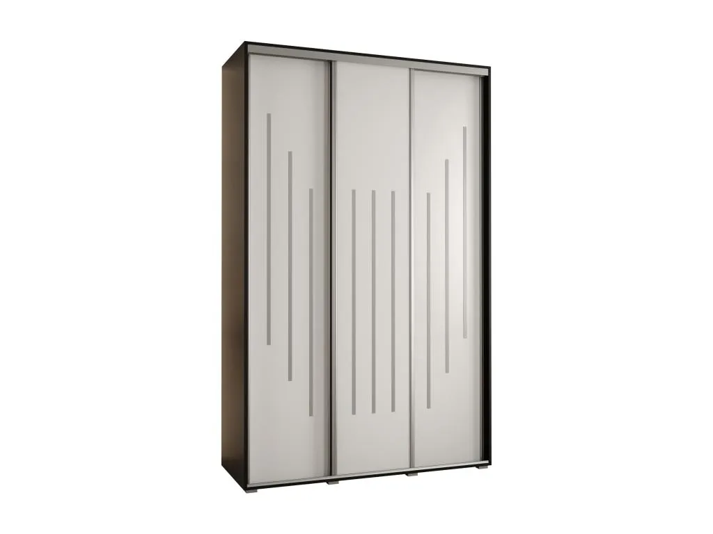 ARMARIO Vivirsingular 8 DE pequeño PUERTAS CORREDERAS 235.2/150/45 3 puertas (Negro/Blanco/Plata) dylp53660