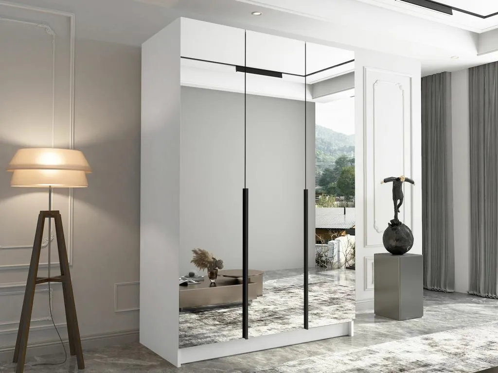 Armario Homepleno 203 Negro | Blanco 215x150x58cm Puertas de armario - Con bisagras bpsq70317