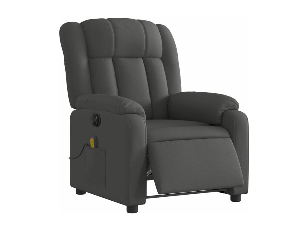 Sillón reclinable de masaje eléctrico tela gris oscuro