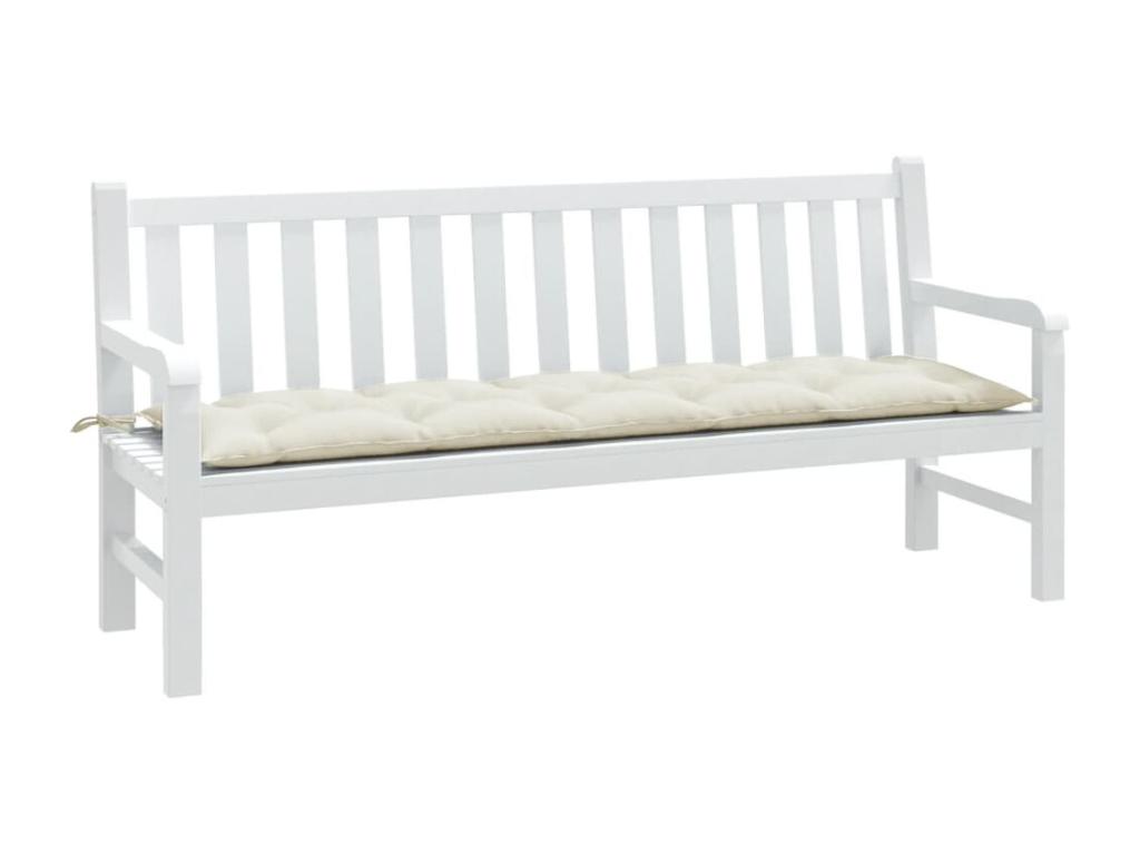 Cojín para banco de jardín tela crema melange 180x50x7 cm