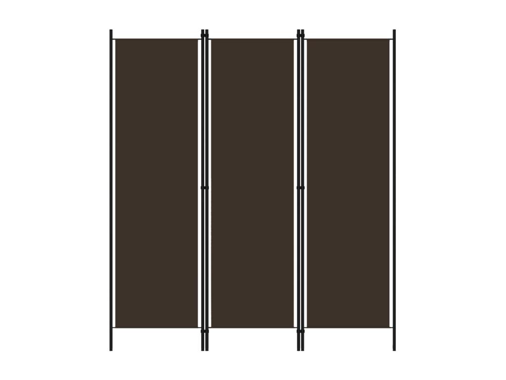 Biombo divisor de 3 paneles marrón 150x180 cm