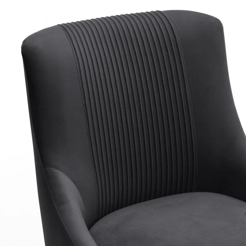 SEYNAR Set of 6 Modern Glam Boucle Velvet Dining or Vanity Chairs with Rear Handle