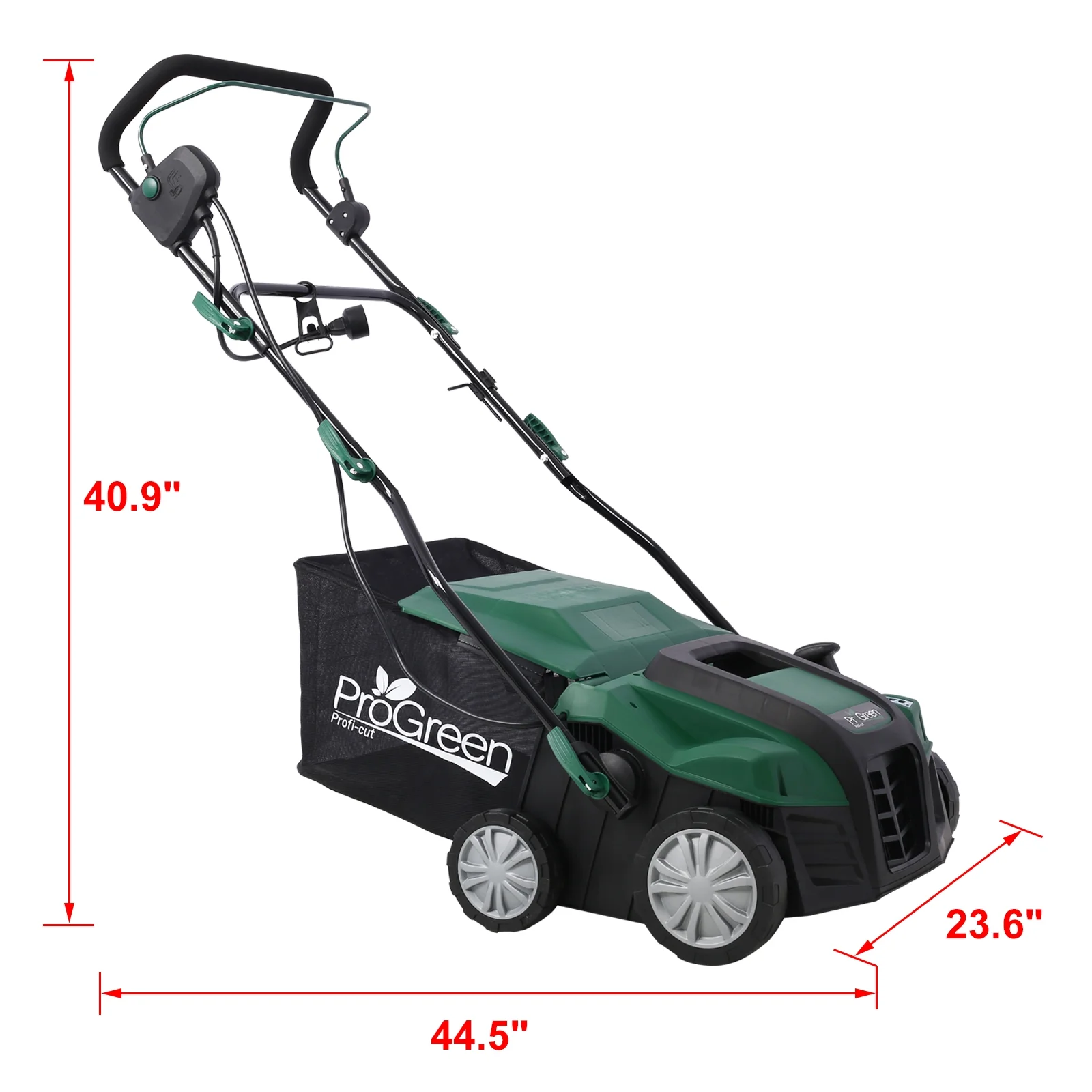 Dethatcher and Scarifier, Seizeen 16-Inch Lawn Dethatcher Scarifier 2-IN-1 Gardening Equipment, Powerful 15 Amp Electric Dethatcher & Scarifier, Height Adjustable, 58QT Removable Thatch Bag - Image 17