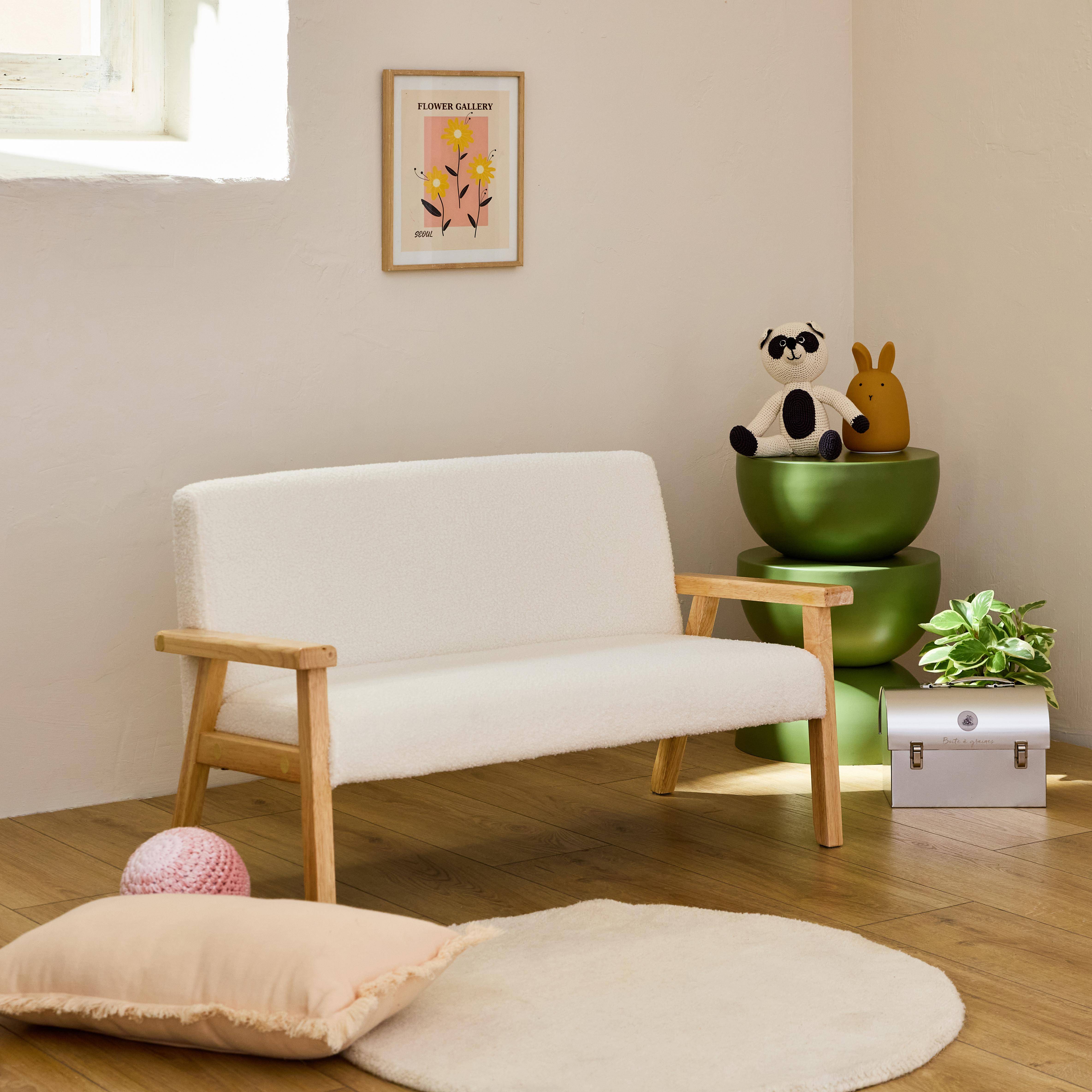 Isak kids - Banco infantil de madera de hevea, 2 plazas
