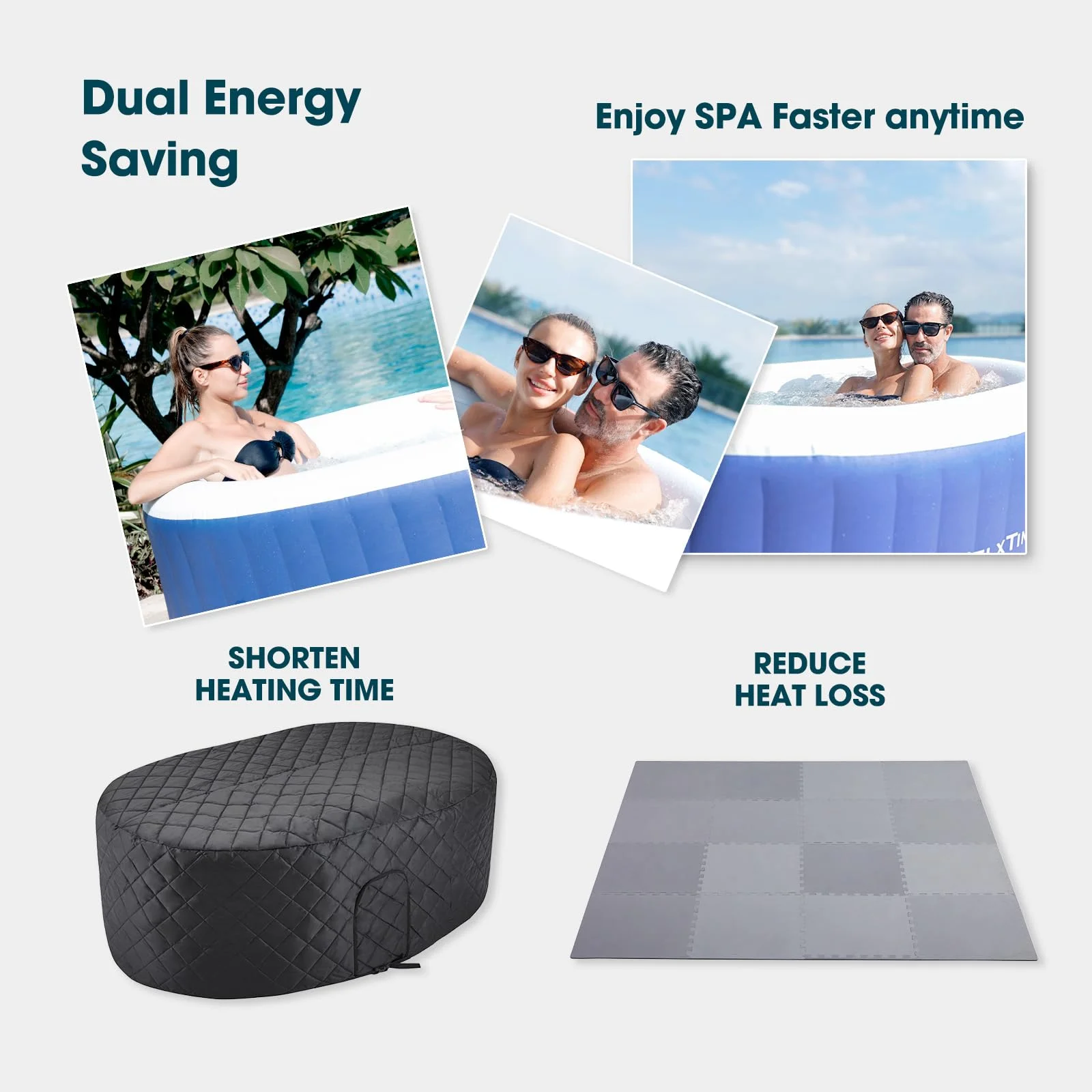 RELXTIME 2 Person Oval Inflatable Hot Tub Set, Blue - Image 12
