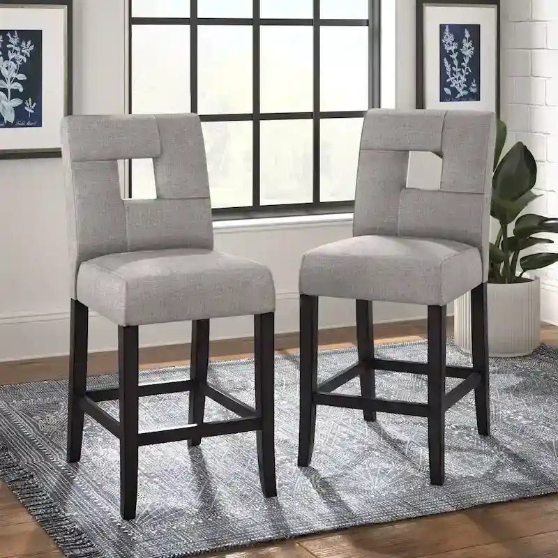 Brda Keyhole Counter Height High Back Stools - Set of 2