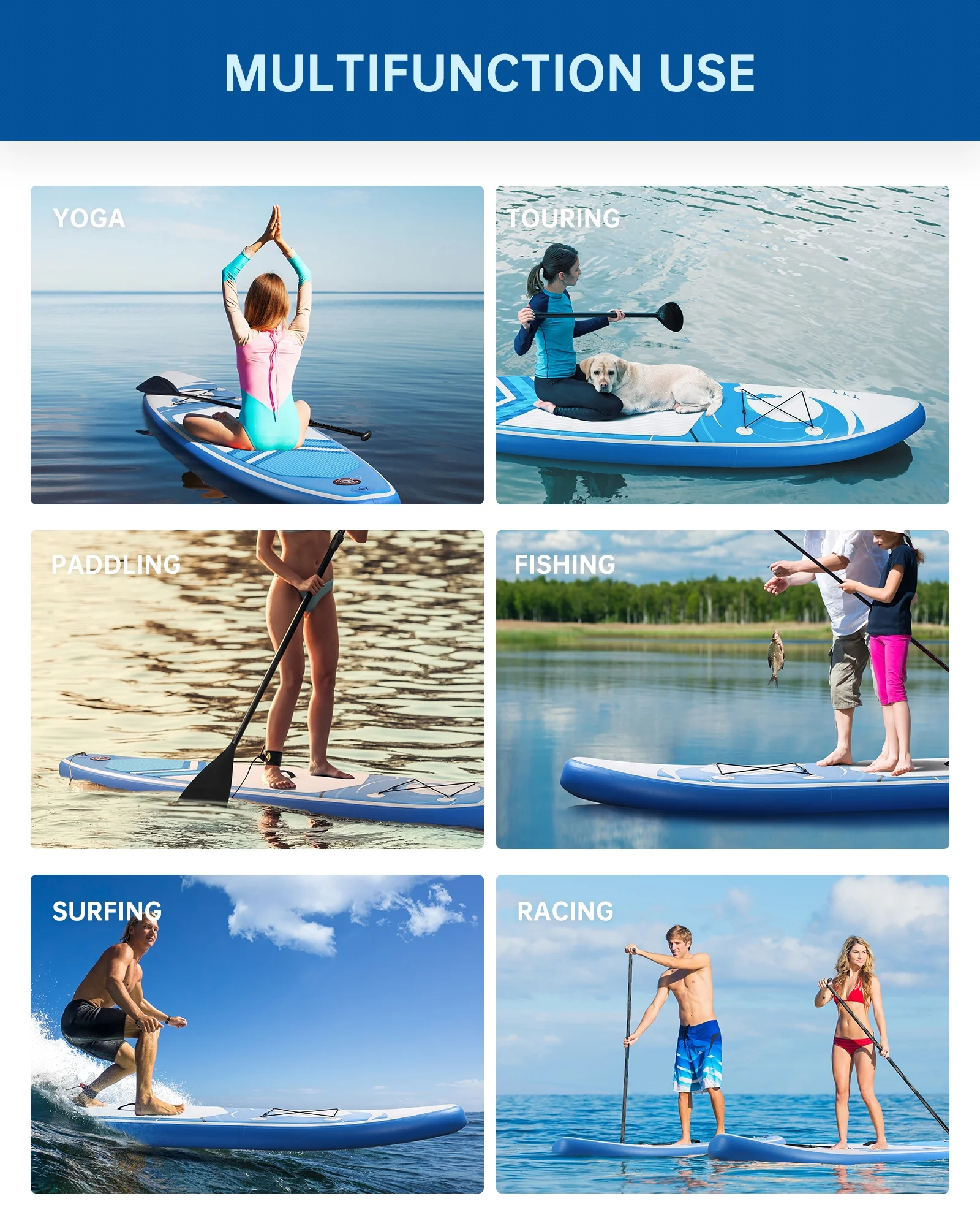 Naipo Inflatable Paddle Board 10FT Stand up Paddle Board 10' SUP 6 in.Thick Board Carry Bag & Fast Pumping Green - Image 11