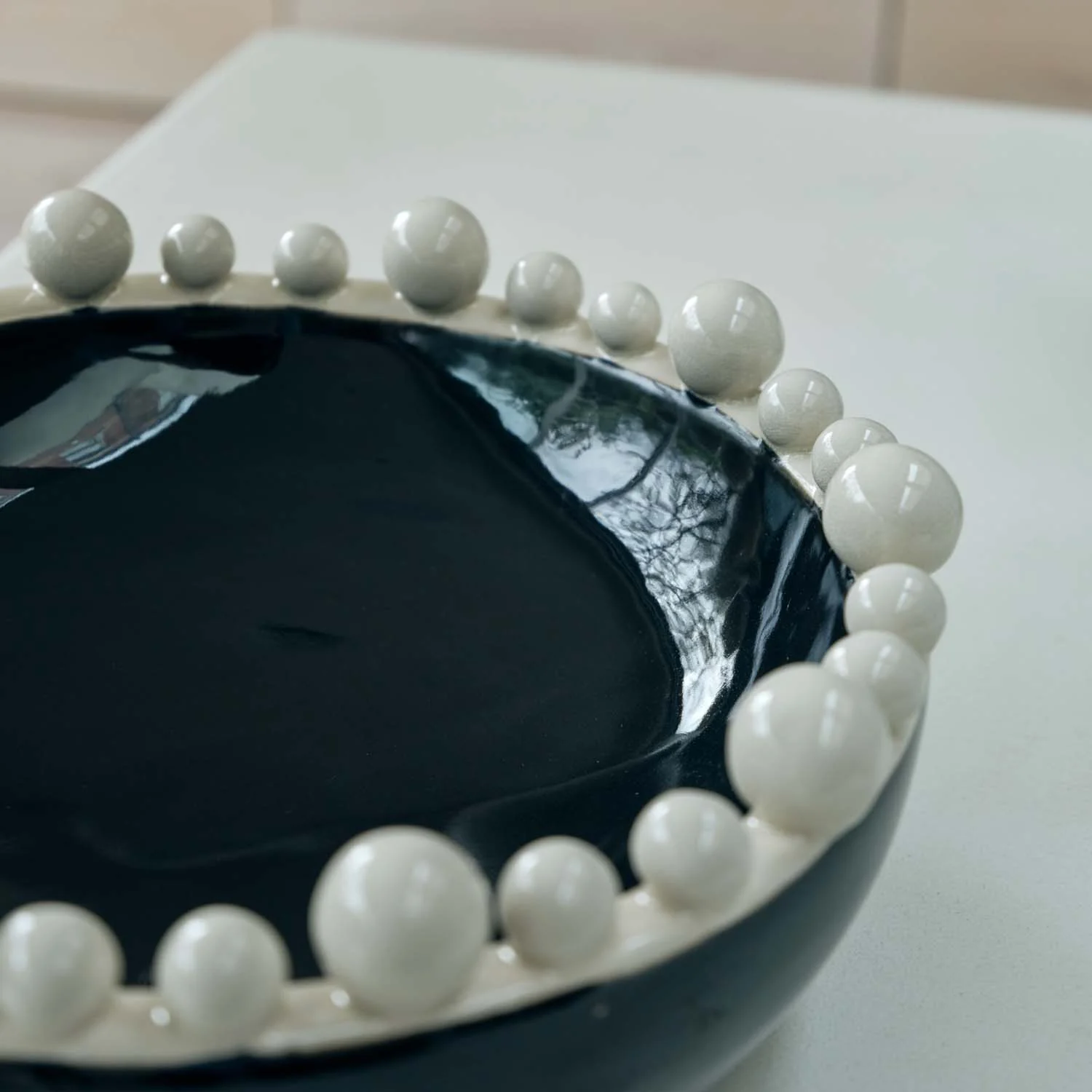 Bourton Bowl, Cream and Black