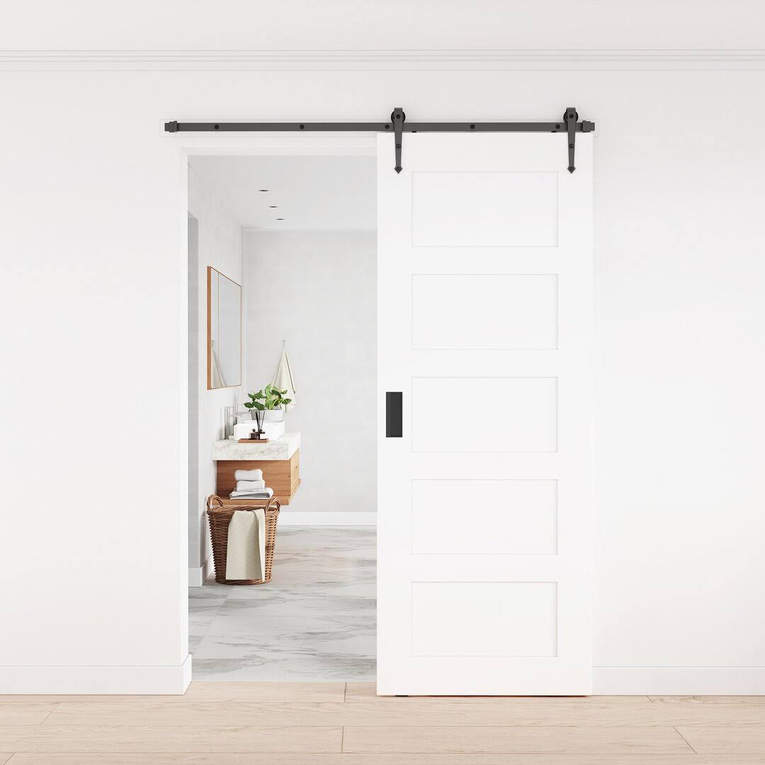 winsoon 4-16 ft Sliding Barn Door Hardware Track Kit for Single Door Arrow Style Rollers - 10ft(10')