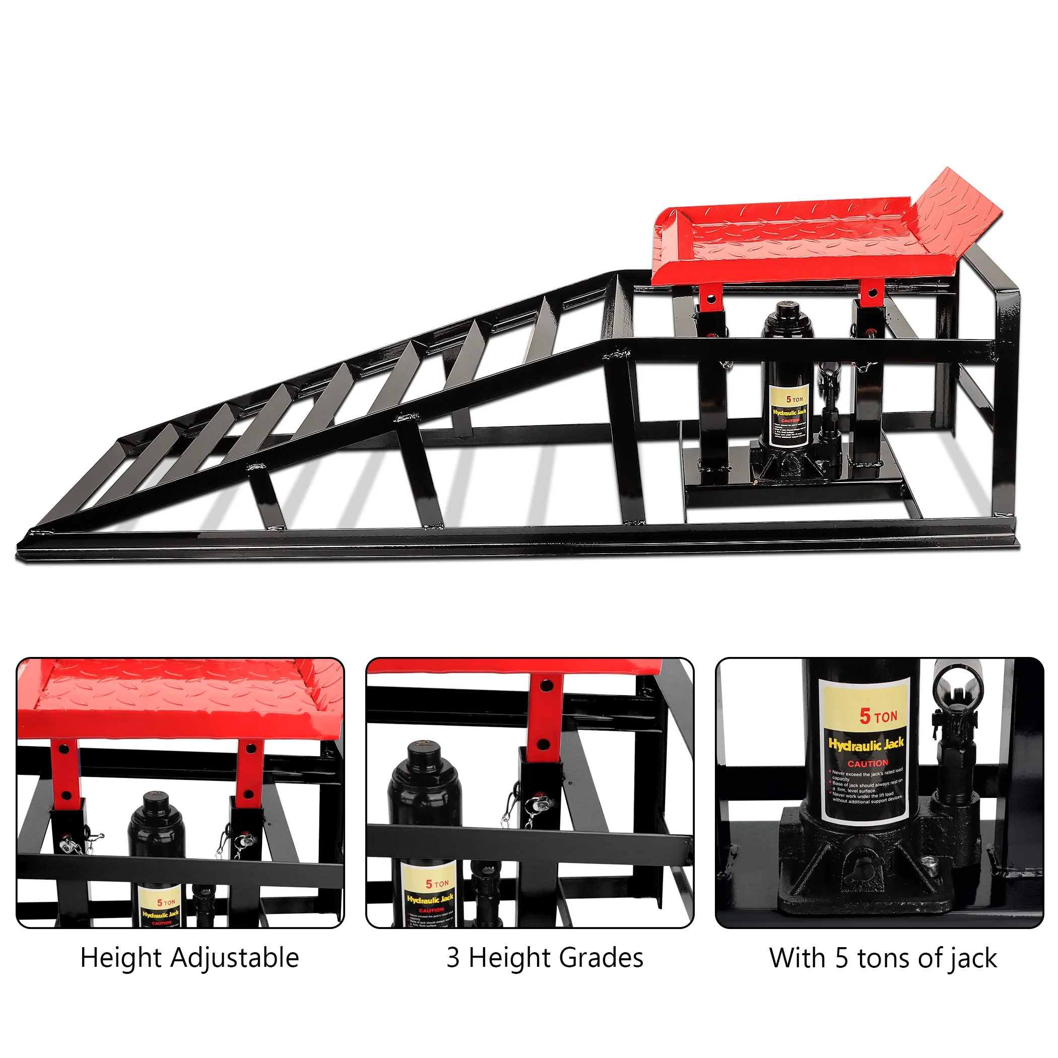 Lafati 2-Pack Hydraulic Car Ramps: Heavy-Duty Vehicle Ramps with 5T / 10000lbs Jack Load Capacity, Portable Design for Effortless Oil Changes and Car Lifts - Image 17