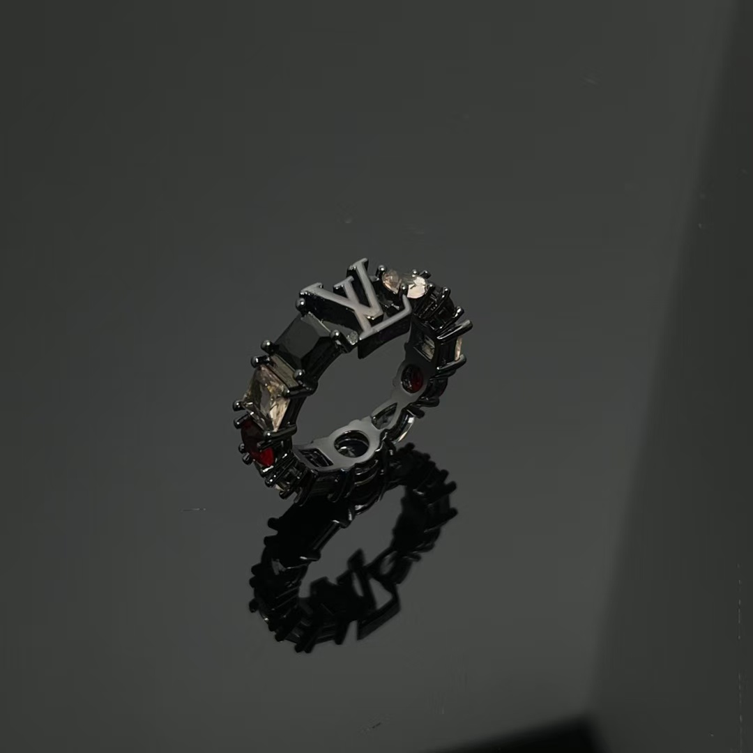Louis Vuitton Unisex Wide Band Black Ring - Original Replica Club
