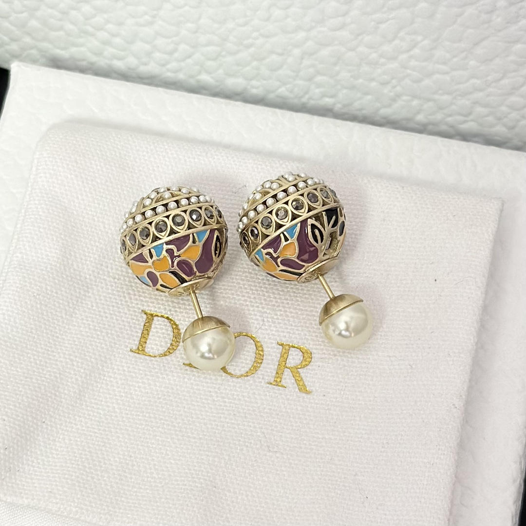 Dior Enamel Earrings - Original Replica Club