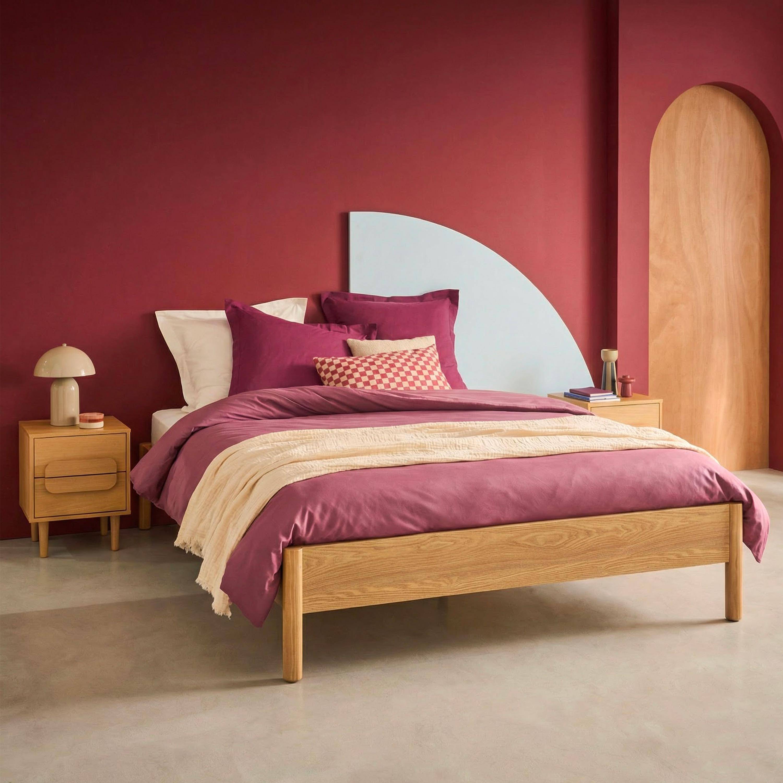 Harmony - Cama con somier de láminas 160x200cm decoración madera