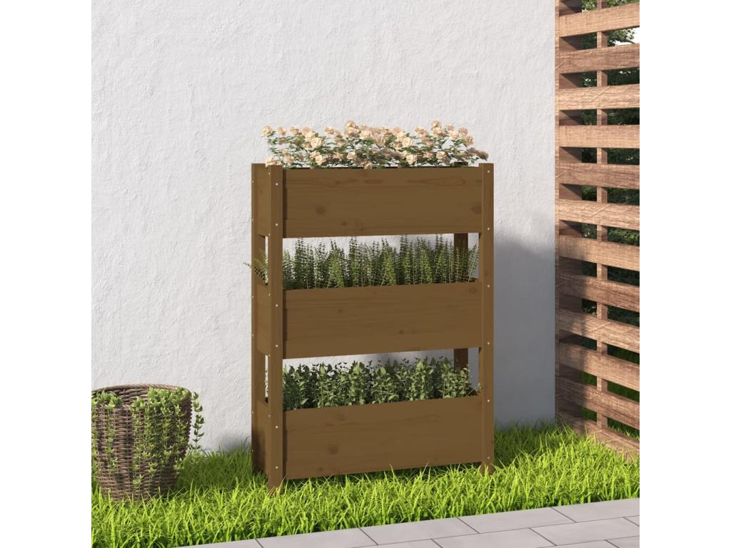 Decoratodo  madera maciza de pino marrón miel 77x25x104,5 cm