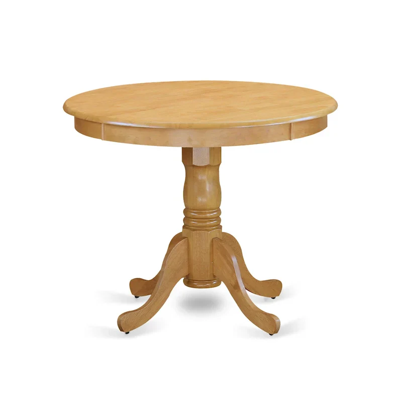 East West Furniture Antique Round Dining Table - 36x36 Inch Kitchen Table with Pedestal Base (Multiple Finish Options)