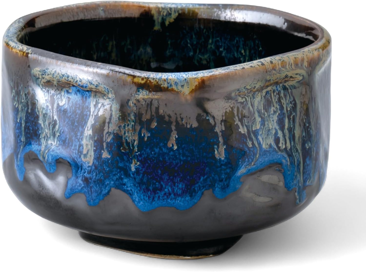 Handmade Ceramic Matcha Tea Bowl Authentic Japanese Tea Ceremony Pottery, Mino Ware Made in Japan, Oni Shino