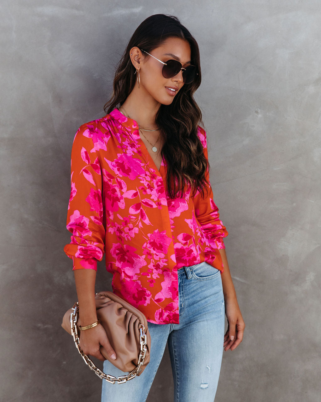 Bibiana Floral Button Down Top - Se7enfashion