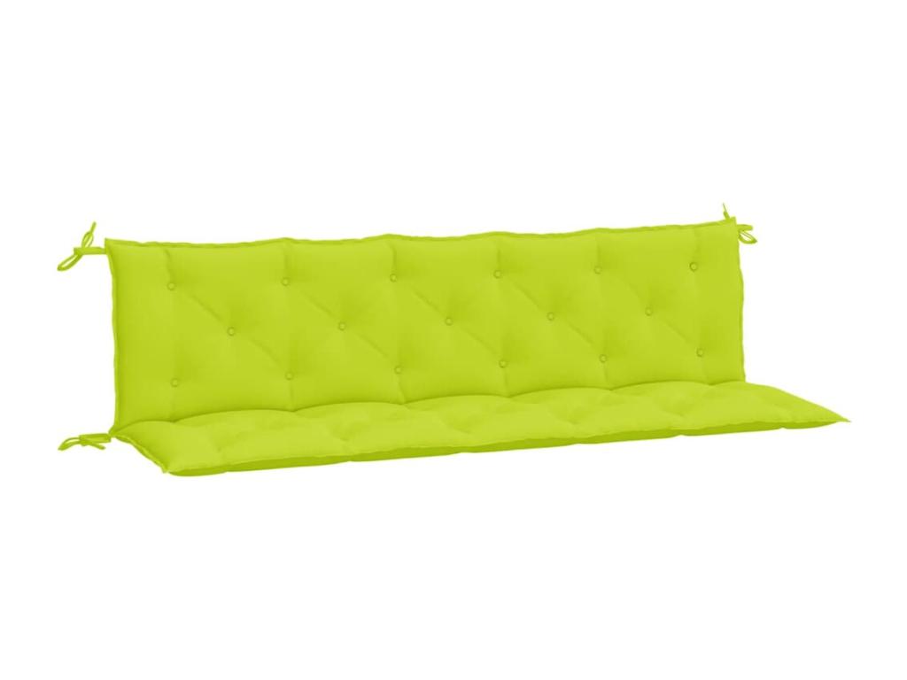 Cojines de banco de jardín 2 unidades verde brillante 180x50x7 cm