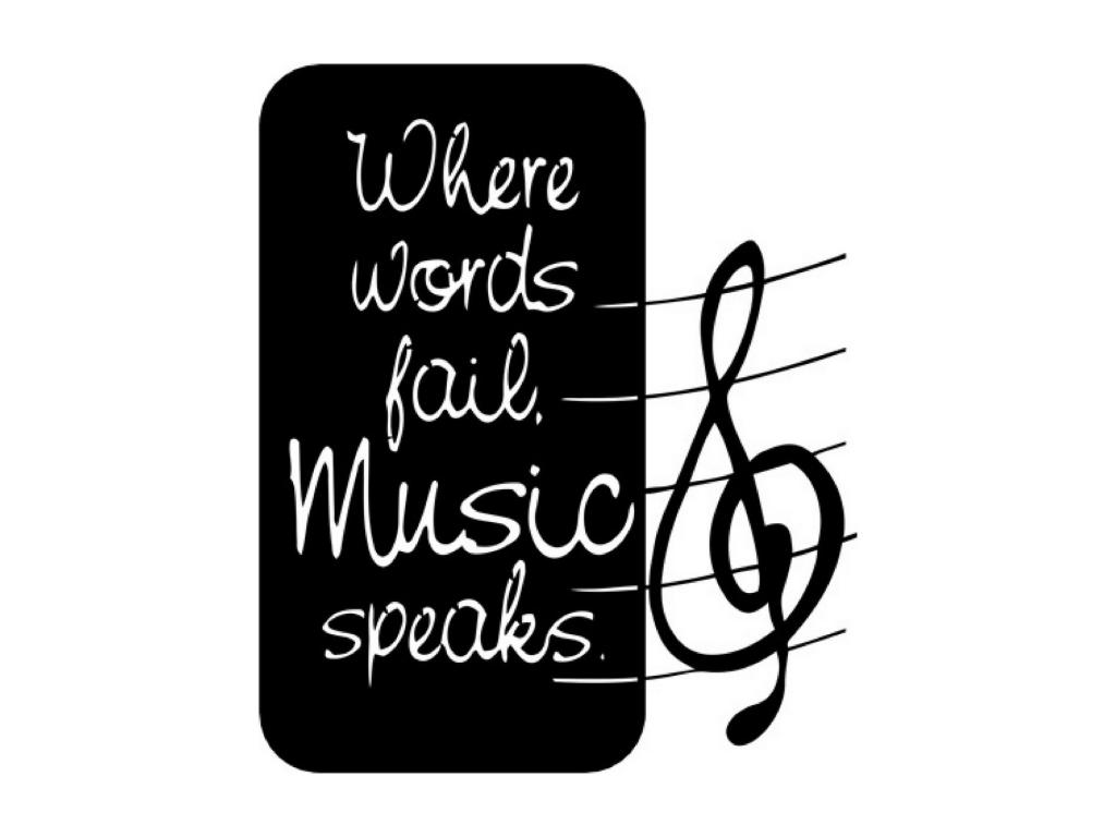 Decoración de Metal Music Speaks, Negro, 72x1,5x85 cm, Casaplu
