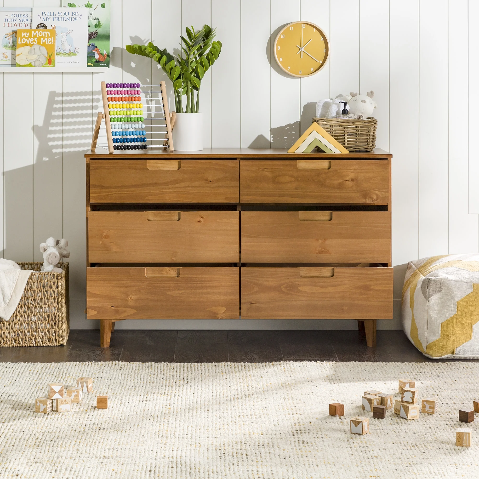 Walker Edison Sonoma 6-Drawer Solid Wood Caramel Dresser - Image 9