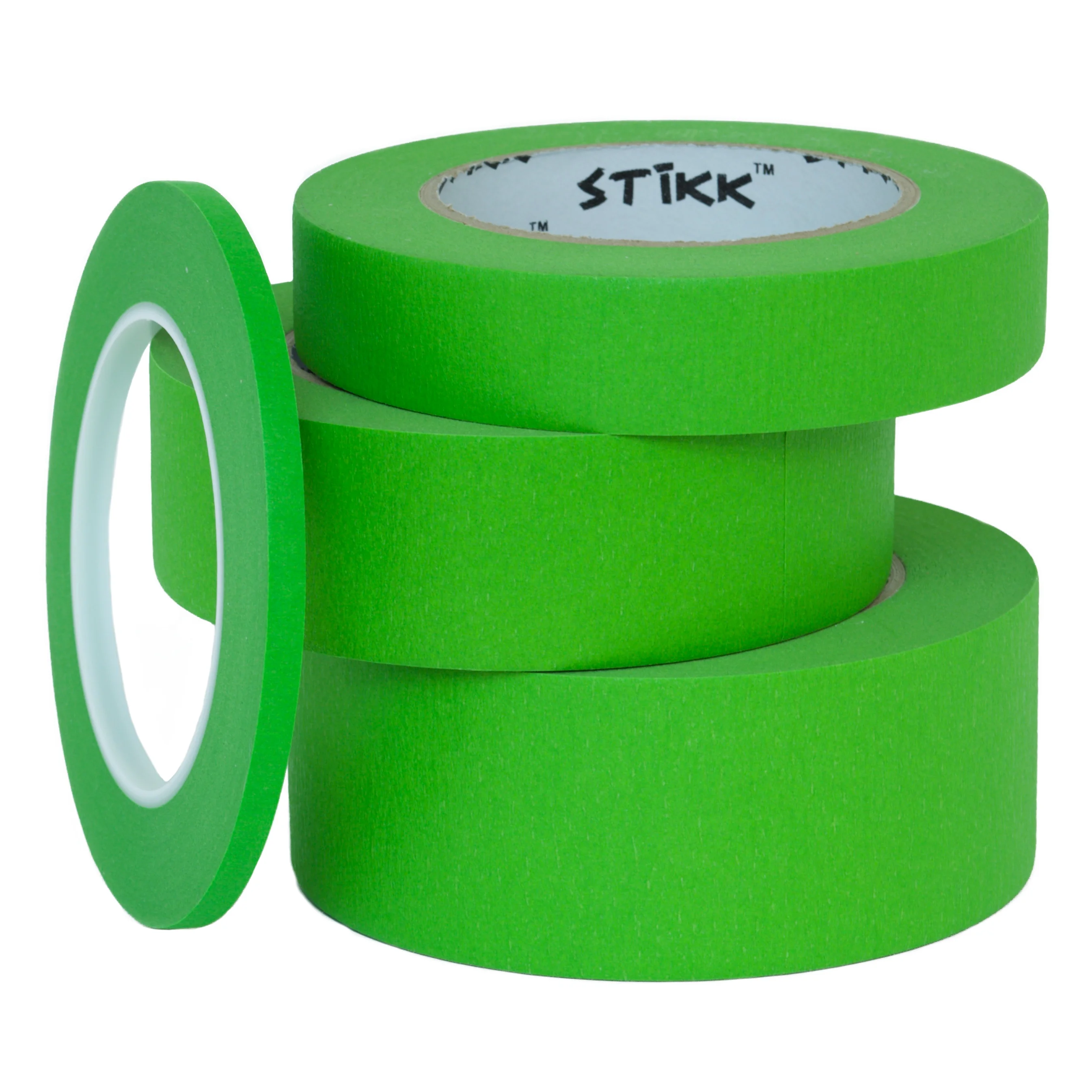 Case Of 24 Rolls 2" x 60 yards (48mm x 55m) Painters Masking Tape Green STIKK - image 2