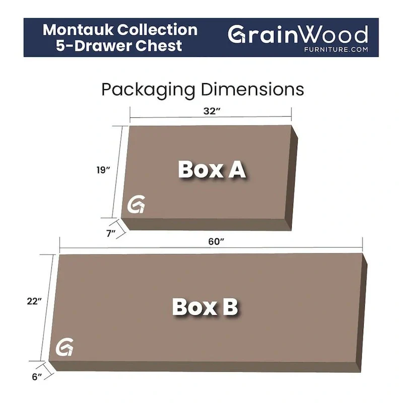 Montauk Solid Wood Chest with 5 Drawers by Grain Wood Furniture