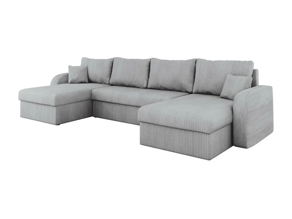Sofá rinconero Homepleno 233 Gris Función de descanso Caja de ropa de cama 304x140x80cm qnqv19633