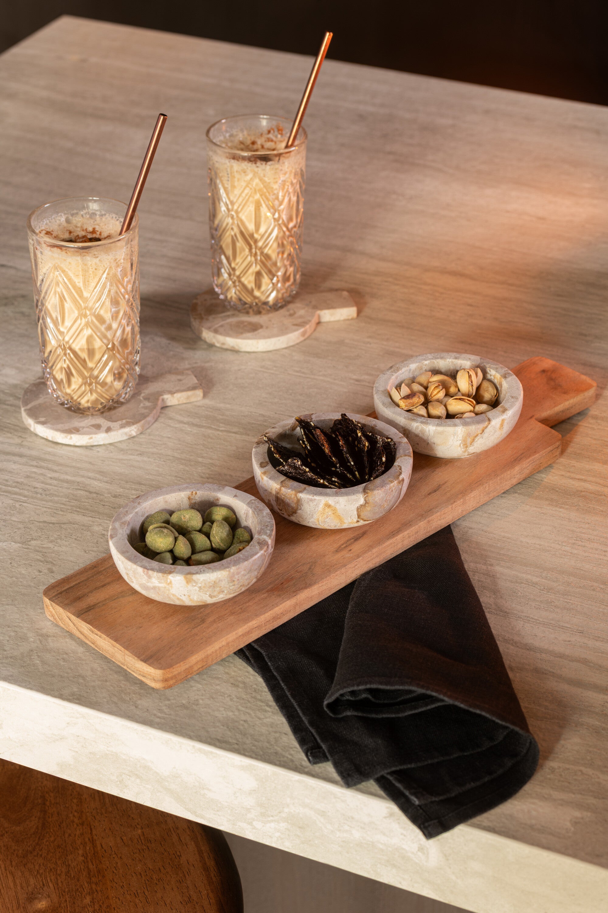 J-Line kruidenset Marmer - steen - naturel beige