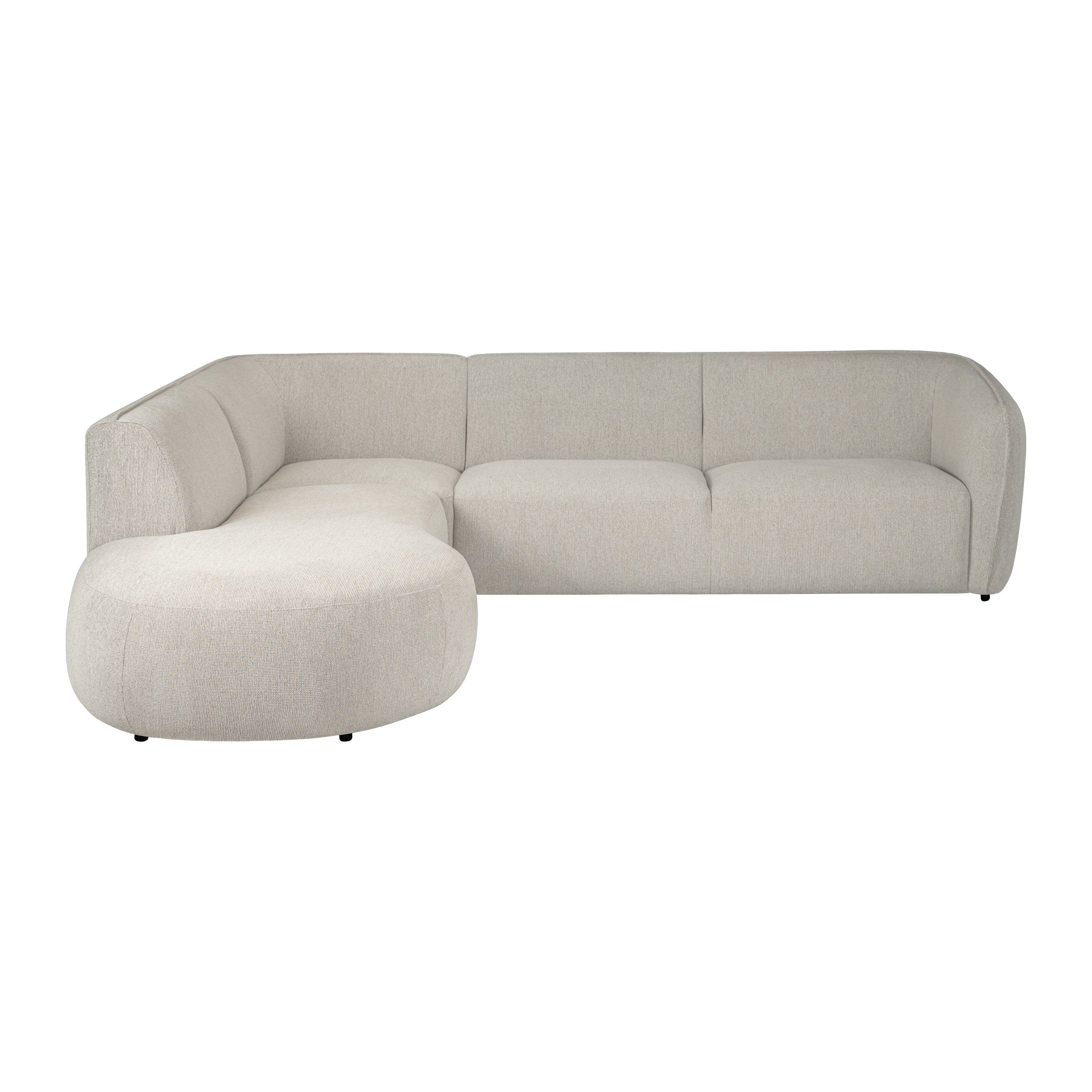 Blokker Soft Hoekbank Links - Open Eind - Naturel Melange